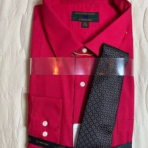 Alexander Julian Colours Red Dress Shirt With Tie Size 2XL New With Tags
